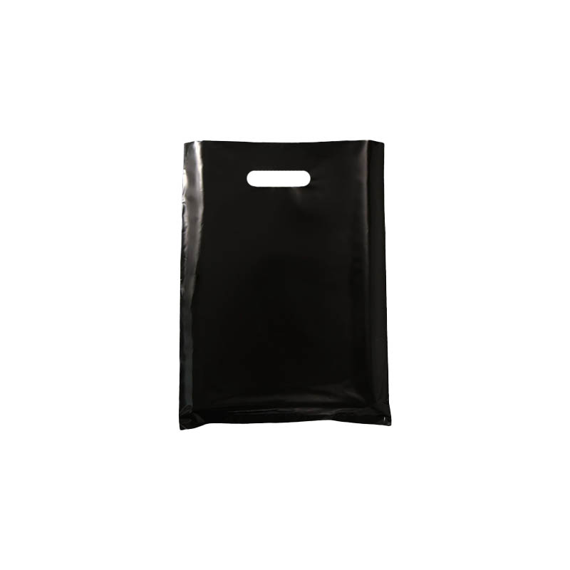 Small Plastic Carry Bags 200x300mm Black - 100pcs