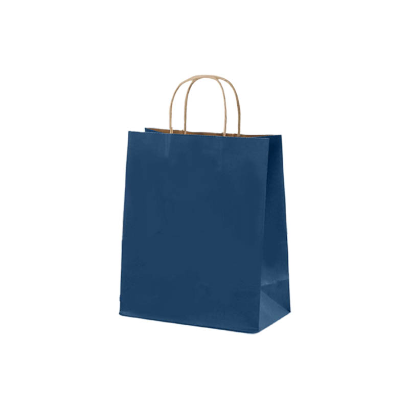Medium Navy Blue Paper Carry Bags 260x320mm - 50pcs