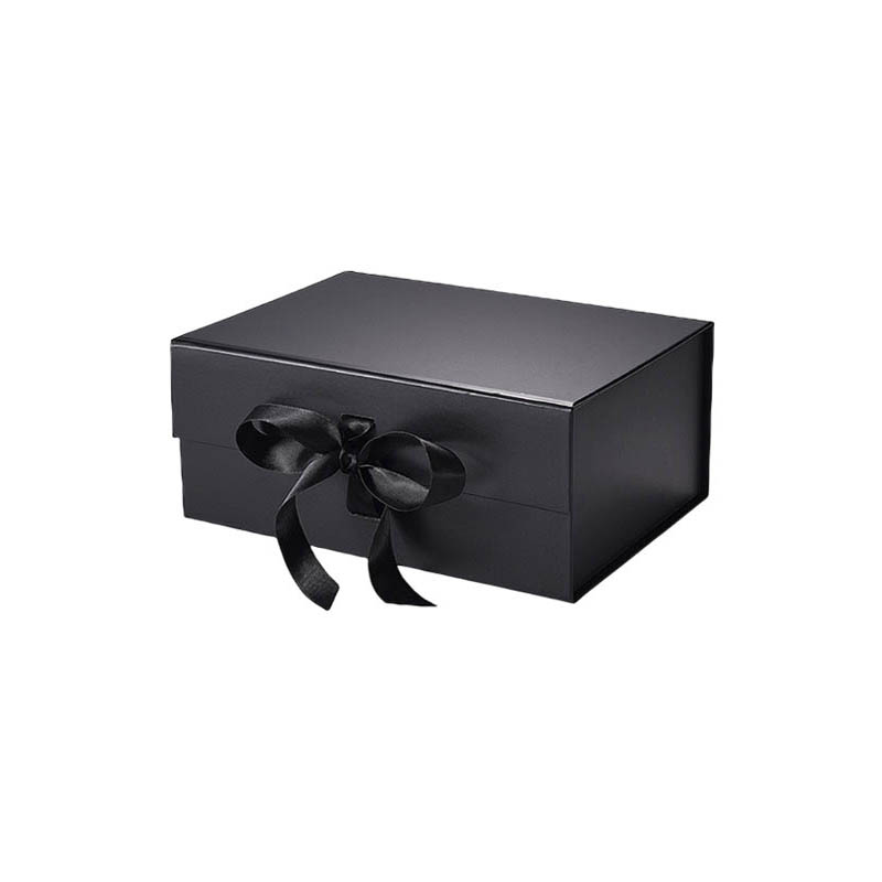 A5 Magnetic Gift Boxes with Ribbon Black 235x170x100mm - 25pcs